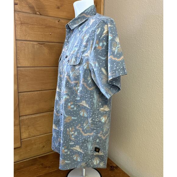 Howler Brothers Men’s Small Pearl Snap Southwestern Shirt Cacti Snake Scorpion - Picture 2 of 9